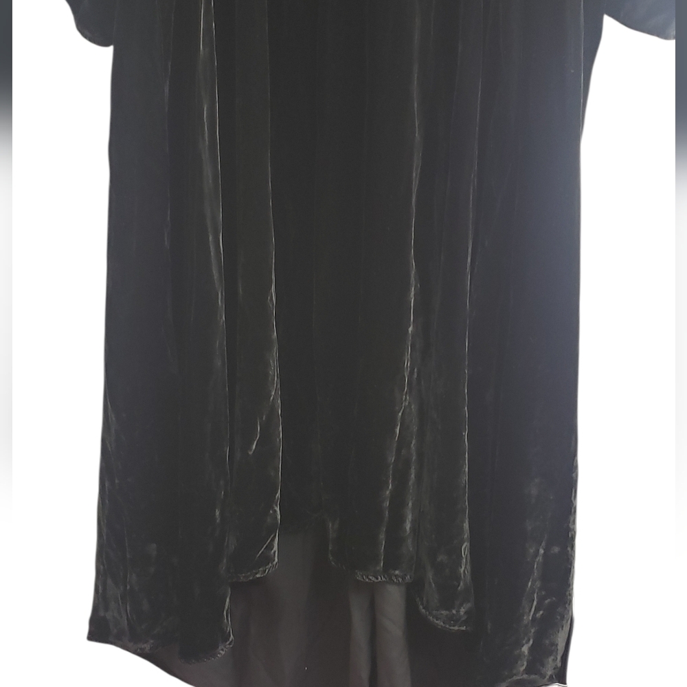 Women's Black Velvet Square Neck High Low Maxi Dress Witchy Goth Victorian - Picture 6 of 13